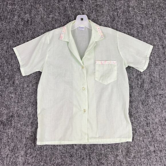 Carole Sleep Shirt Womens Small Green‎ Short sleeve Vintage 60s Sleepwear Pajama - Picture 1 of 8